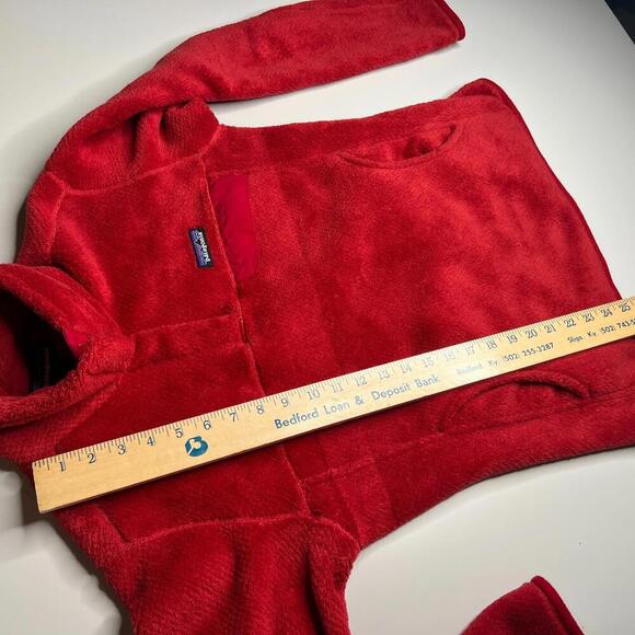 Patagonia Women’s Red Polartec Thermal Pro Fleece Pullover Jacket Size M - Picture 4 of 11